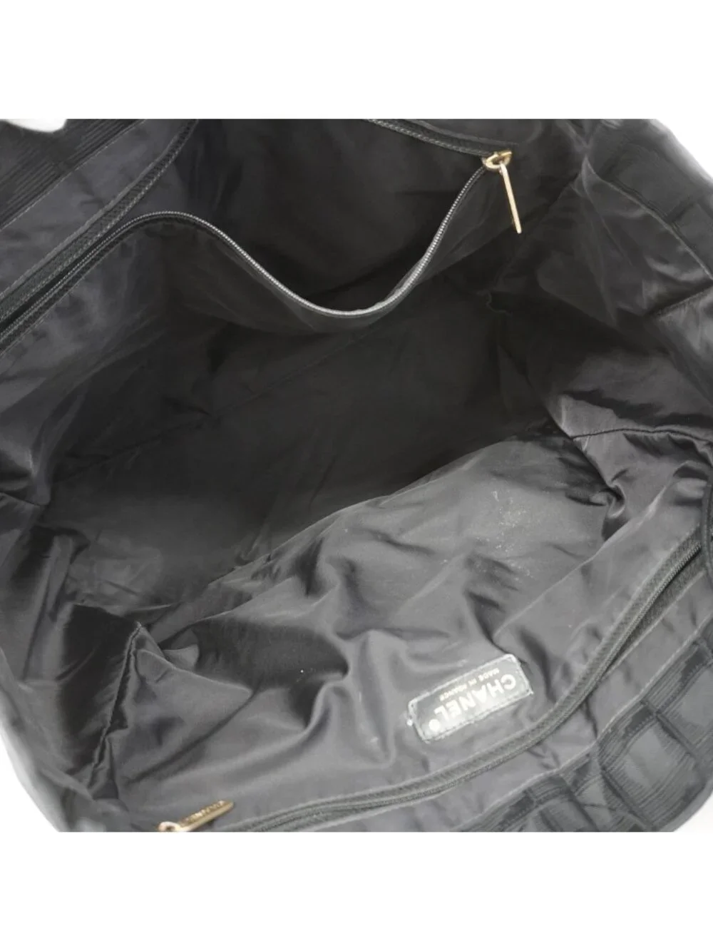 Chanel Tote Bag New Travel Nylon Black Gold